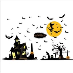 Veggdekorasjon med Halloween-motiv, Haunted house 60x90cm