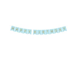 Banner Gratulerer med dagen, lyseblå 15*175cm