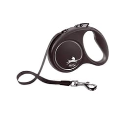 Gångkoppel Black Design S Ribbon 5m, svart, Flexi