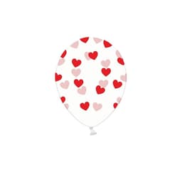 Latekssett 'Hearts Crystal clear' (6 stk)