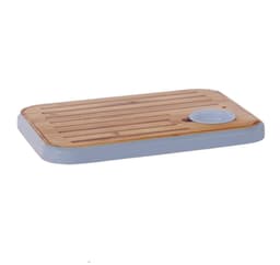 Skjærebrett / serveringsbrett med salsaskål GOURMET 36x25,5cm, bambus / blå
