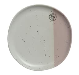 Tallerken LUVE D27cm, hvit og rosa