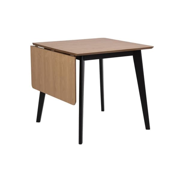Spisebord ROXBY, 80/120x80xH76cm, eg/sort