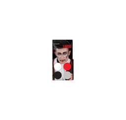 Kasvonaamio Vampire, setti, jossa 4 värillistä sivellintä