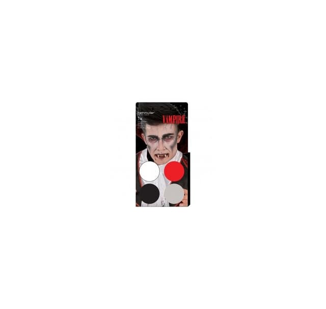 Kasvonaamio Vampire, setti, jossa 4 värillistä sivellintä