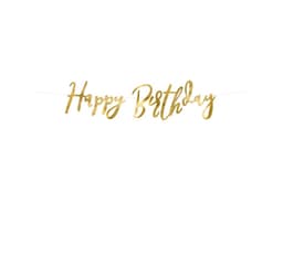Banner Happy Birthday 16,5*62cm gull