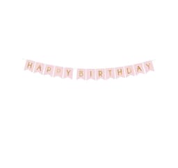 Banner tillykke med fødselsdagen, lys pink 15*175cm