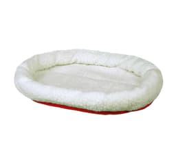 Mysig säng, 47 × 38 cm, ull-vit/röd