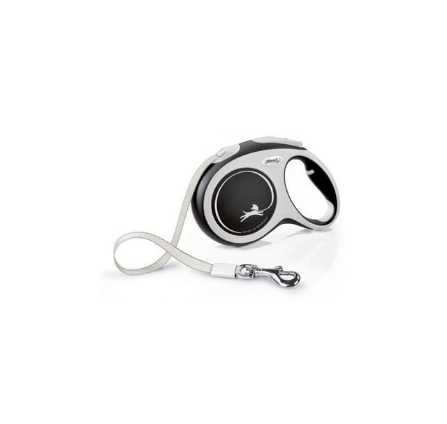 Walking koppel New Comfort L Ribbon, 5m, svart, Flexi
