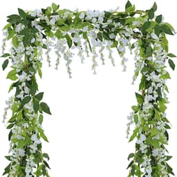 Kunstig plante Wisteria Garlang hvit/grønn 1,8 m 4-pak