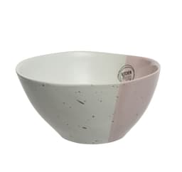 Skål LUVE D15cm, hvit og rosa