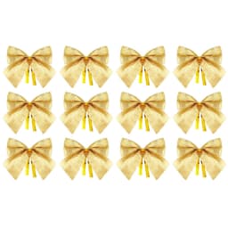 Julrosetter juldekoration guld 12-pack