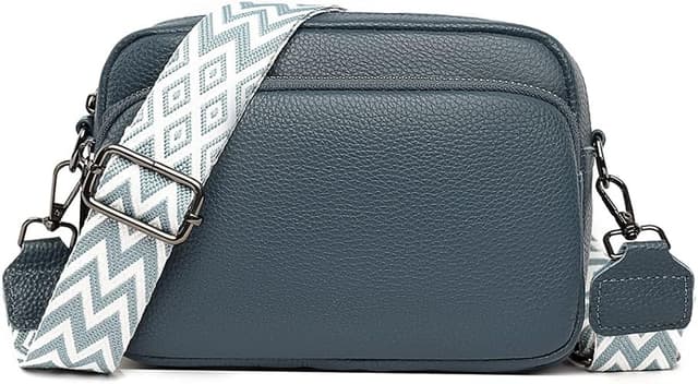 Crossbody-veske, skulderveske av kunstskinn Blå