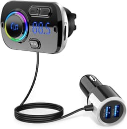 Trådløs FM-sender for bilen, Bluetooth 5.0 - Svart