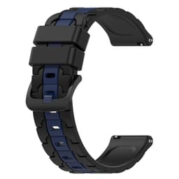 Klockarmband silikon svart/blå 22 mm