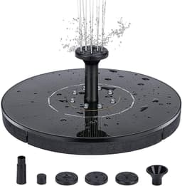 Vattenfontän solcellsdriven 18 cm med vit LED-belysning