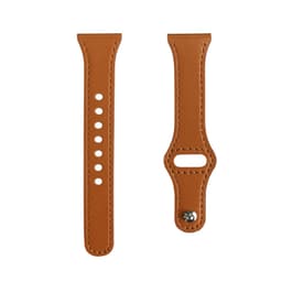 Klockarmband i nitstil i äkta läder. Brun