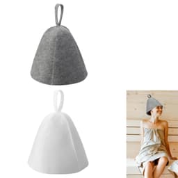 Filt Bastu Hatt Bastu Bad Filt Tillbehör 2-Pack Vit+Grå