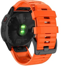Garmin armbånd 26 mm Fenix 6X/5X Plus/3HR/Descent MK1 silikone Orange