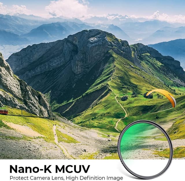 Kameralinsefilter UV-filter - linsebeskyttelse og forebyggelse af UV-stråler Gennemsigtig+sort 62 mm