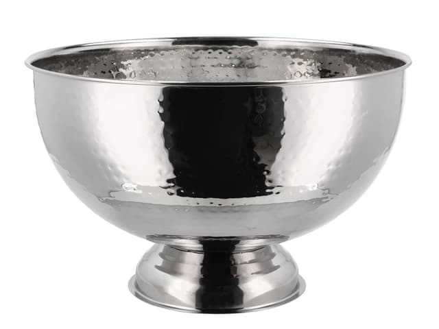 Champagne bowl Dia 38 cm Hammered glossy steel