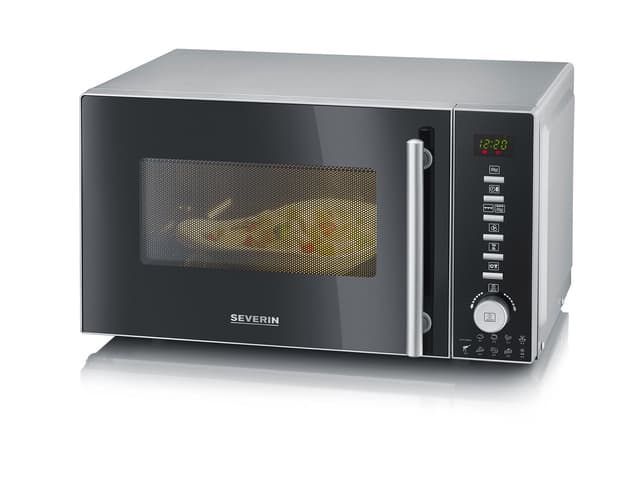 Severin Varmluft Mikroovn m. grill 800 watt Stål/Sort