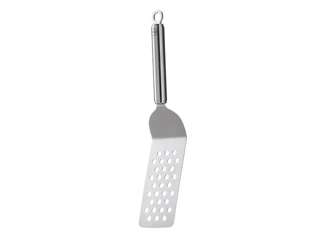 Rösle Spatula with holes and bent 32 x 6.5 x 3 cm