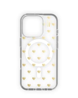 Clear Case MagSafe iPhone 16 Pro Max Golden Hearts