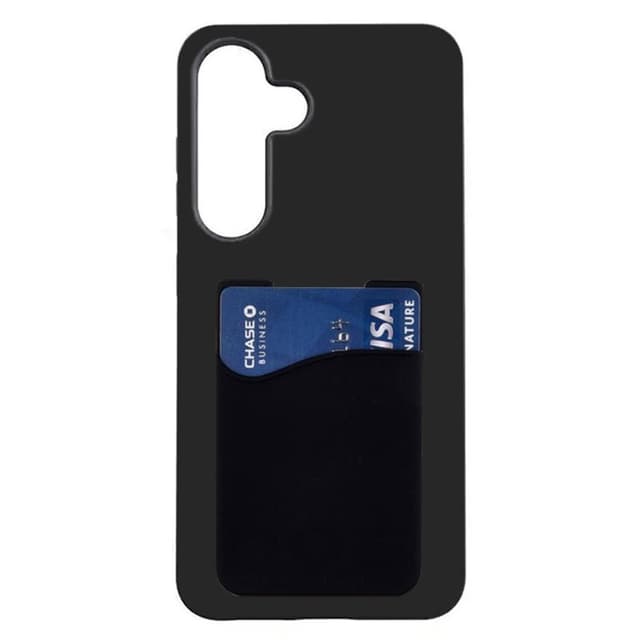 Silikone cover med kortholder Samsung Galaxy S25 - Sort