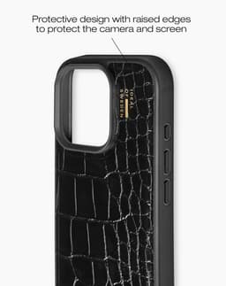 Vegan Leather Case iPhone 16 Pro Max Black Croco