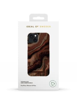 Printed Case iPhone 15 Plus Dark Amber Marble