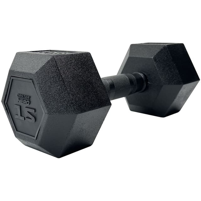 Master Fitness Nero Rubber Coated Hex 15 kg