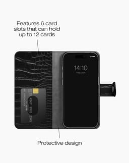 Magnet Wallet+ iPhone 15 Pro Black Croco