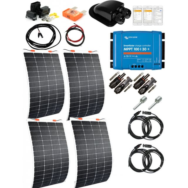 SKANBATT 108x54 - 440w (4x110W) - Flexi komplett kit med VICTRON BT MPPT
