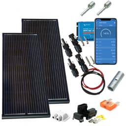 SKANBATT 2x 162x68x4 - 400w AERO 2x200W Black komplett kit med VICTRON BT MPPT
