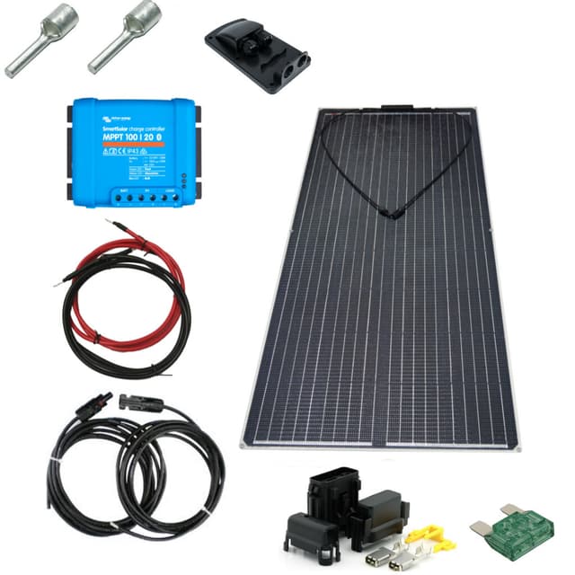 SKANBATT 1435x710 - 200W Flexi komplett kit med Victron BT MPPT