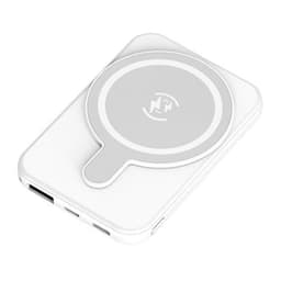 Powerbank med trådlös laddning Mag Safe 5000mAh - Vit