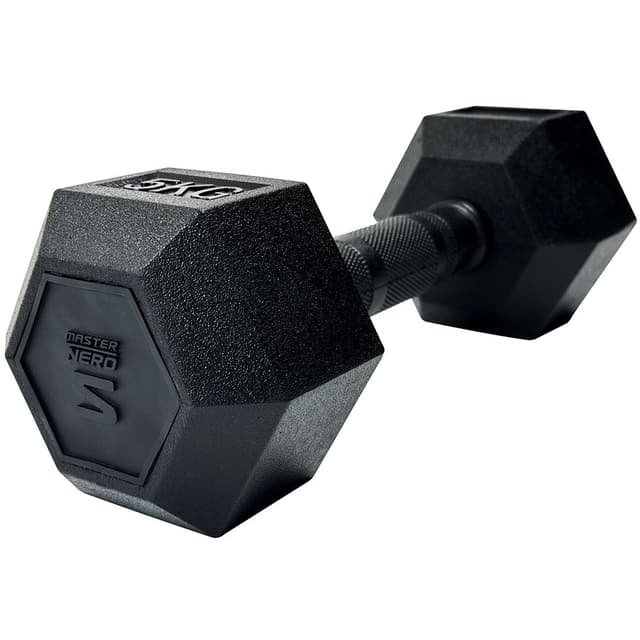 Master Fitness Nero Rubber Coated Hex, Hex hantlar 5 kg