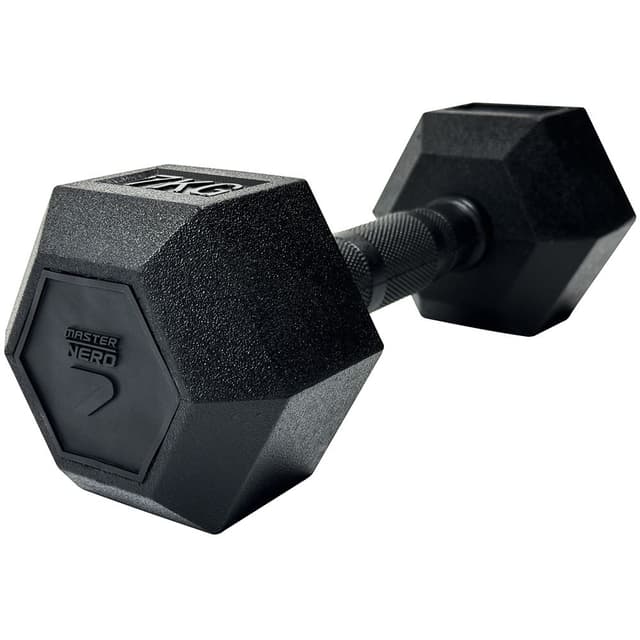 Master Fitness Nero Rubber Coated Hex, Hex hantlar 7 kg