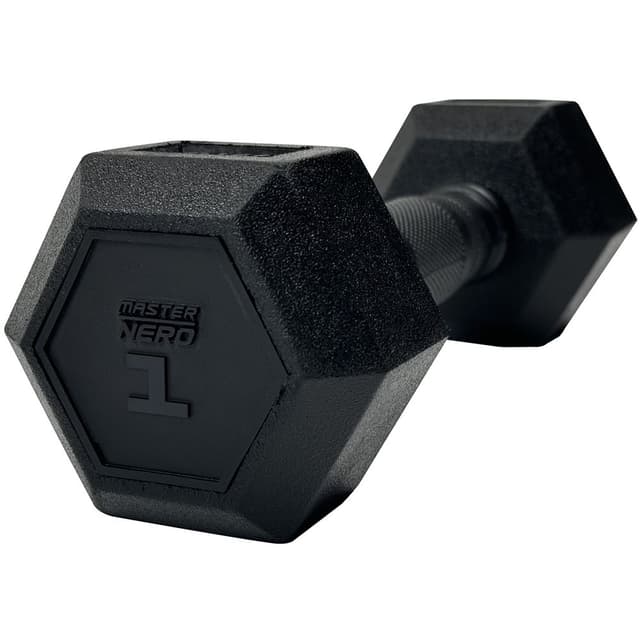 Master Fitness Nero Rubber Coated Hex 1 kg