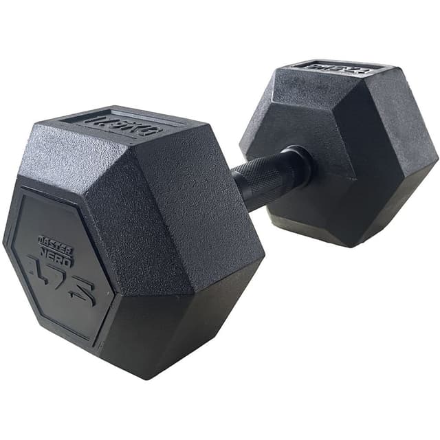 Master Fitness Nero Rubber Coated Hex, Hex hantlar 17,5 kg