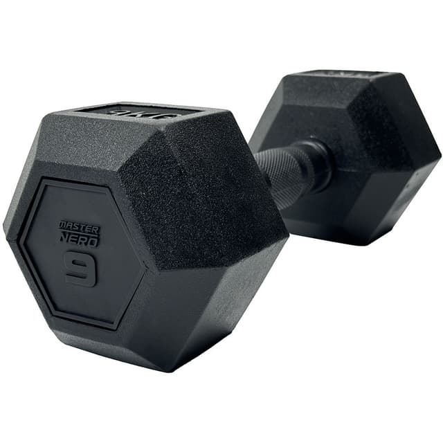 Master Fitness Nero Rubber Coated Hex 9 kg