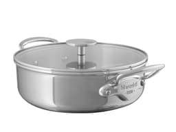 Mauviel Gryde med glaslåg lav Steel