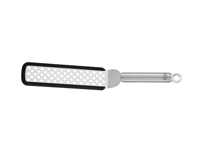 Rösle Spatula with holes and bent 32 x 5 cm Steel/Black
