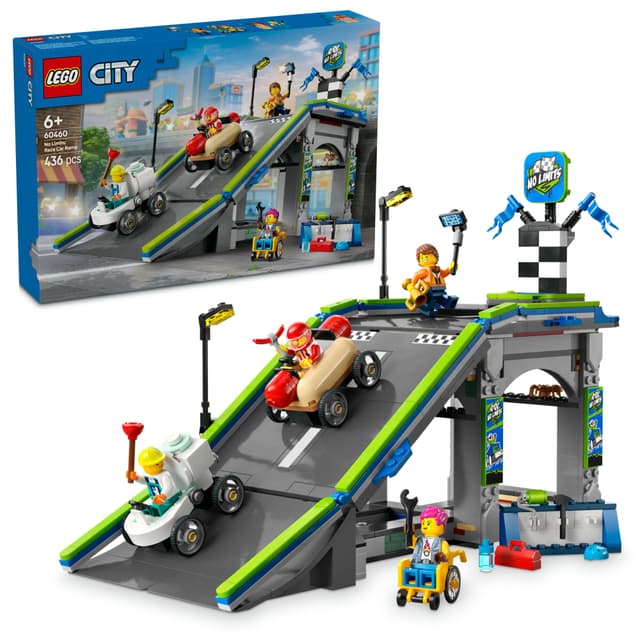 LEGO City Grenseløs action: Racerbilbane med rampe 60460