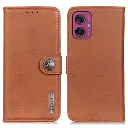 KHAZNEH Motorola Moto G55 Plånboksfodral - Brun
