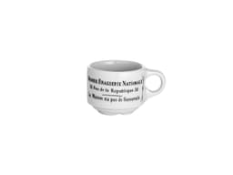 Pillivuyt Brasserie Cup Europe 10 cl White/Black