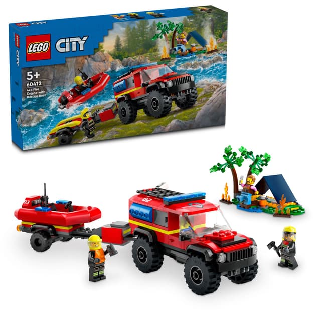 LEGO City 4x4 Brandbil med räddningsbåt 60412
