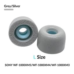 Sony WF-1000XM4 Store øreputer memory foam fra hodetelefondeler - Størrelse large - Sølv