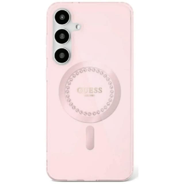 Guess Rhinestone MagSafe cover Samsung Galaxy S25 - Pink